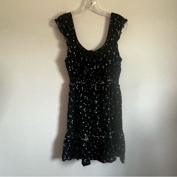 Wild Fable Target Black Floral Ruffle Mini Dress Size: L - Picture 1 of 9